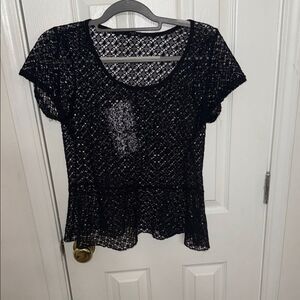 Love J Black Lace Blouse